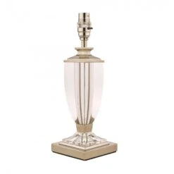 Laura Ashley CARSON Small Table Lamp Base | Polished Nickel | Glass | Base Only