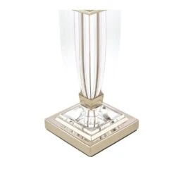 Laura Ashley CARSON Small Table Lamp Base | Polished Nickel | Glass | Base Only -Laura Ashley carson small table lamp base polished nickel glass base only p20216 39958 image