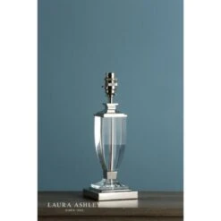 Laura Ashley CARSON Small Table Lamp Base | Polished Nickel | Glass | Base Only -Laura Ashley carson small table lamp base polished nickel glass base only p20216 39959 image