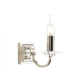 Laura Ashley CARSON Wall Light | Polished Nickel | Glass