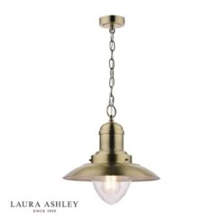 Laura Ashley CORBRIDGE Antique Brass Light Fisherman Ceiling Pendant Light