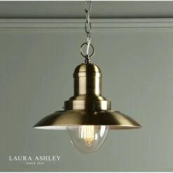 Laura Ashley CORBRIDGE Antique Brass Light Fisherman Ceiling Pendant Light -Laura Ashley corbridge antique brass light fisherman ceiling pendant light p20286 40271 image