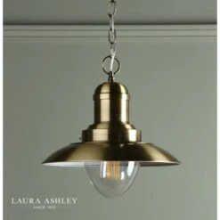 Laura Ashley CORBRIDGE Antique Brass Light Fisherman Ceiling Pendant Light -Laura Ashley corbridge antique brass light fisherman ceiling pendant light p20286 40272 image