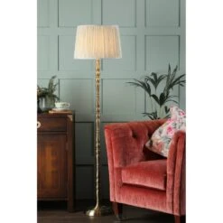 Laura Ashley COREY Floor Lamp Antique Brass | Choose Own Shade