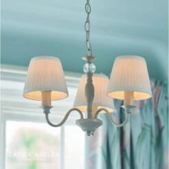 Laura Ashley ELLIS 3 Light Pendant White With Shades -Laura Ashley ellis 3 light pendant white with shades p20235 40903 image