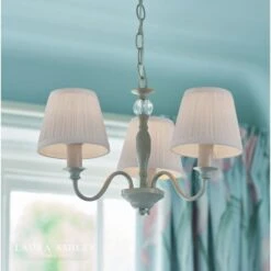 Laura Ashley ELLIS 3 Light Pendant White With Shades -Laura Ashley ellis 3 light pendant white with shades p20235 40904 image