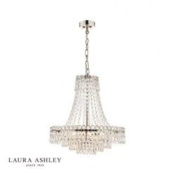 Laura Ashley ENID 5 Light Chandelier Polished Nickel Crystal