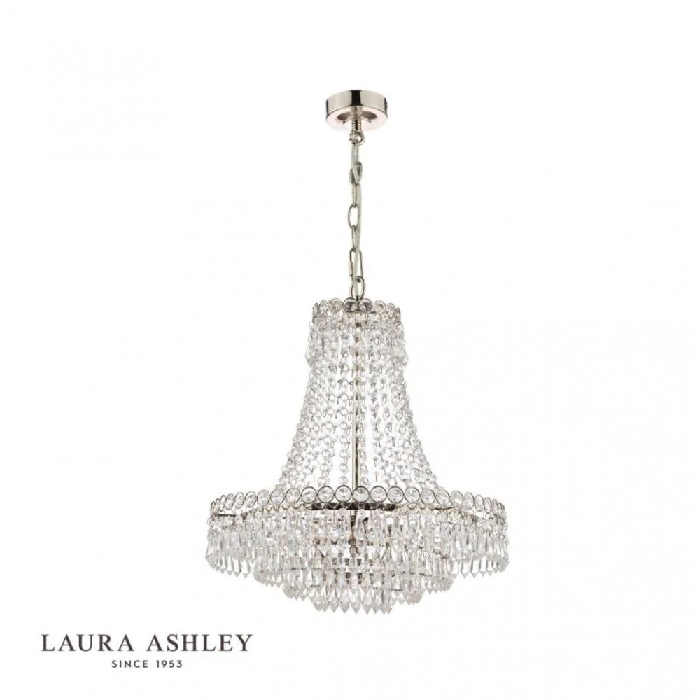 Laura Ashley ENID 5 Light Chandelier Polished Nickel Crystal 2 Laura Ashley ENID 5 Light Chandelier Polished Nickel Crystal - Image 2