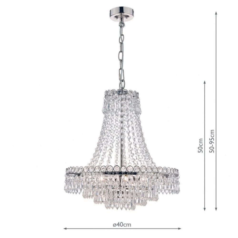 Laura Ashley ENID 5 Light Chandelier Polished Nickel Crystal 3 Laura Ashley ENID 5 Light Chandelier Polished Nickel Crystal - Image 3