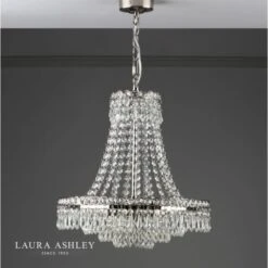 Laura Ashley ENID 5 Light Chandelier Polished Nickel Crystal 9 Laura Ashley ENID 5 Light Chandelier Polished Nickel Crystal -Laura Ashley enid 5 light chandelier polished nickel crystal p20218 40837 image