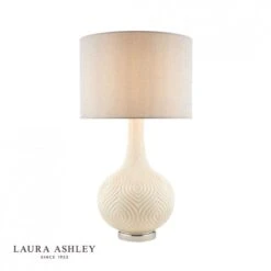 Laura Ashley GRACE Painted Patterned Glass Table Lamp With Shade
