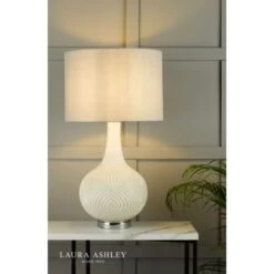 Laura Ashley GRACE Painted Patterned Glass Table Lamp With Shade -Laura Ashley grace painted patterned glass table lamp with shade p20315 40345 image