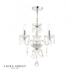Laura Ashley HARRIET 3 Light Crystal & Polished Chrome Chandelier