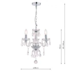 Laura Ashley HARRIET 3 Light Crystal & Polished Chrome Chandelier -Laura Ashley harriet 3 light crystal polished chrome chandelier p20318 40351 image