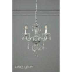 Laura Ashley HARRIET 3 Light Crystal & Polished Chrome Chandelier -Laura Ashley harriet 3 light crystal polished chrome chandelier p20318 40353 image