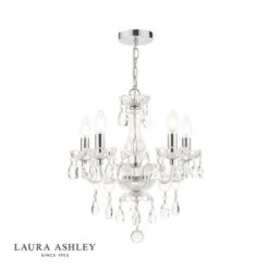 Laura Ashley HARRIET 5 Light Crystal & Polished Chrome Chandelier