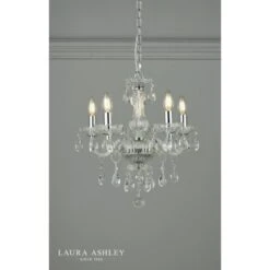 Laura Ashley HARRIET 5 Light Crystal & Polished Chrome Chandelier -Laura Ashley harriet 5 light crystal polished chrome chandelier p20319 40357 image