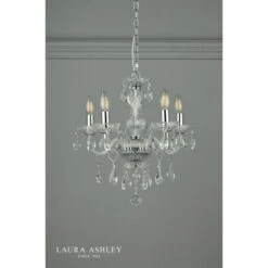 Laura Ashley HARRIET 5 Light Crystal & Polished Chrome Chandelier -Laura Ashley harriet 5 light crystal polished chrome chandelier p20319 40358 image