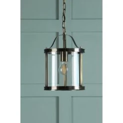 Laura Ashley HARRINGTON Ceiling Lantern | Antique Brass And Clear Glass -Laura Ashley harrington ceiling lantern antique brass and clear glass p24084 45027 image