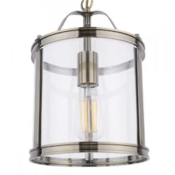 Laura Ashley HARRINGTON Ceiling Lantern | Antique Brass And Clear Glass -Laura Ashley harrington ceiling lantern antique brass and clear glass p24084 45028 image