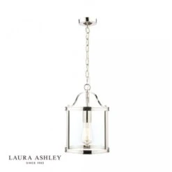 Laura Ashley HARRINGTON Pendant Polished Nickel Opal Glass