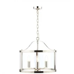 Laura Ashley HARRINGTON Polished Nickel 3 Light Lantern Ceiling Light