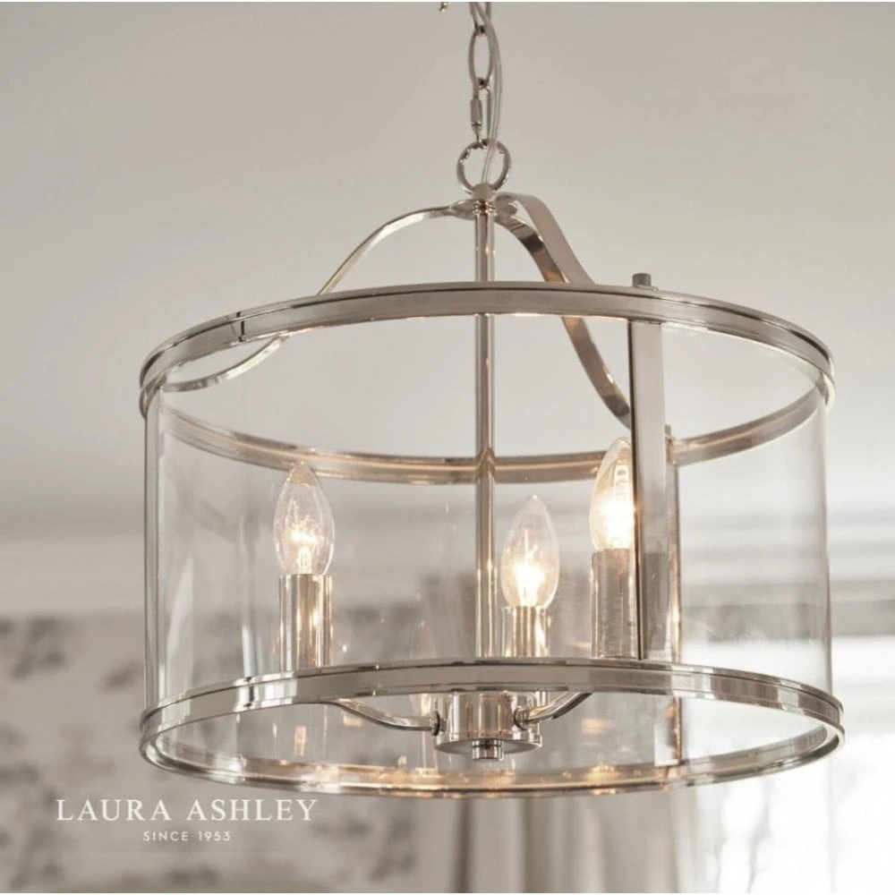 Laura Ashley HARRINGTON Polished Nickel 3 Light Lantern Ceiling Light 5 Laura Ashley HARRINGTON Polished Nickel 3 Light Lantern Ceiling Light - Image 5