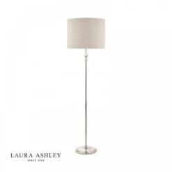 Laura Ashley HIGHGROVE Floor Lamp Polished Nickel With Shade