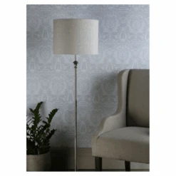 Laura Ashley HIGHGROVE Floor Lamp Polished Nickel With Shade -Laura Ashley highgrove floor lamp polished nickel with shade p21678 40792 image