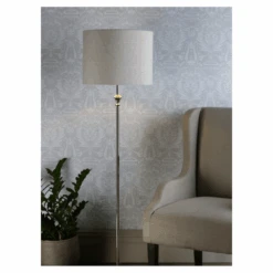 Laura Ashley HIGHGROVE Floor Lamp Polished Nickel With Shade -Laura Ashley highgrove floor lamp polished nickel with shade p21678 40793 image