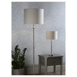 Laura Ashley HIGHGROVE Floor Lamp Polished Nickel With Shade -Laura Ashley highgrove floor lamp polished nickel with shade p21678 40794 image