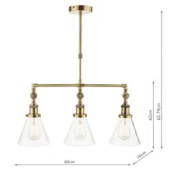 Laura Ashley ISAAC 3 Light Bar Pendant Light | Antique Brass With Glass Shades 8 Laura Ashley ISAAC 3 Light Bar Pendant Light | Antique Brass With Glass Shades -Laura Ashley isaac 3 light bar pendant light antique brass with glass shades p20214 40831 image