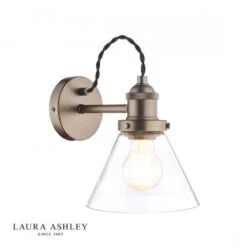 Laura Ashley ISAAC Industrial Nickel 1 Light Wall Light