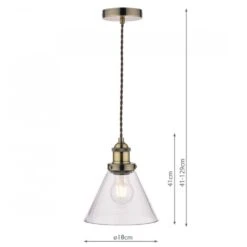Laura Ashley ISAAC Pendant Antique Brass And Glass -Laura Ashley isaac pendant antique brass and glass p20238 40916 image