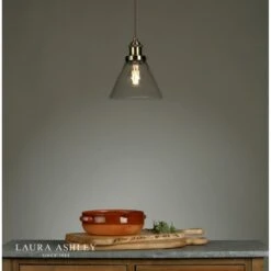 Laura Ashley ISAAC Pendant Antique Brass And Glass -Laura Ashley isaac pendant antique brass and glass p20238 40917 image