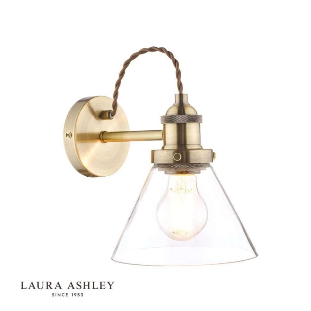 Laura Ashley ISAAC Wall Light Antique Brass Glass 1 Laura Ashley ISAAC Wall Light Antique Brass Glass