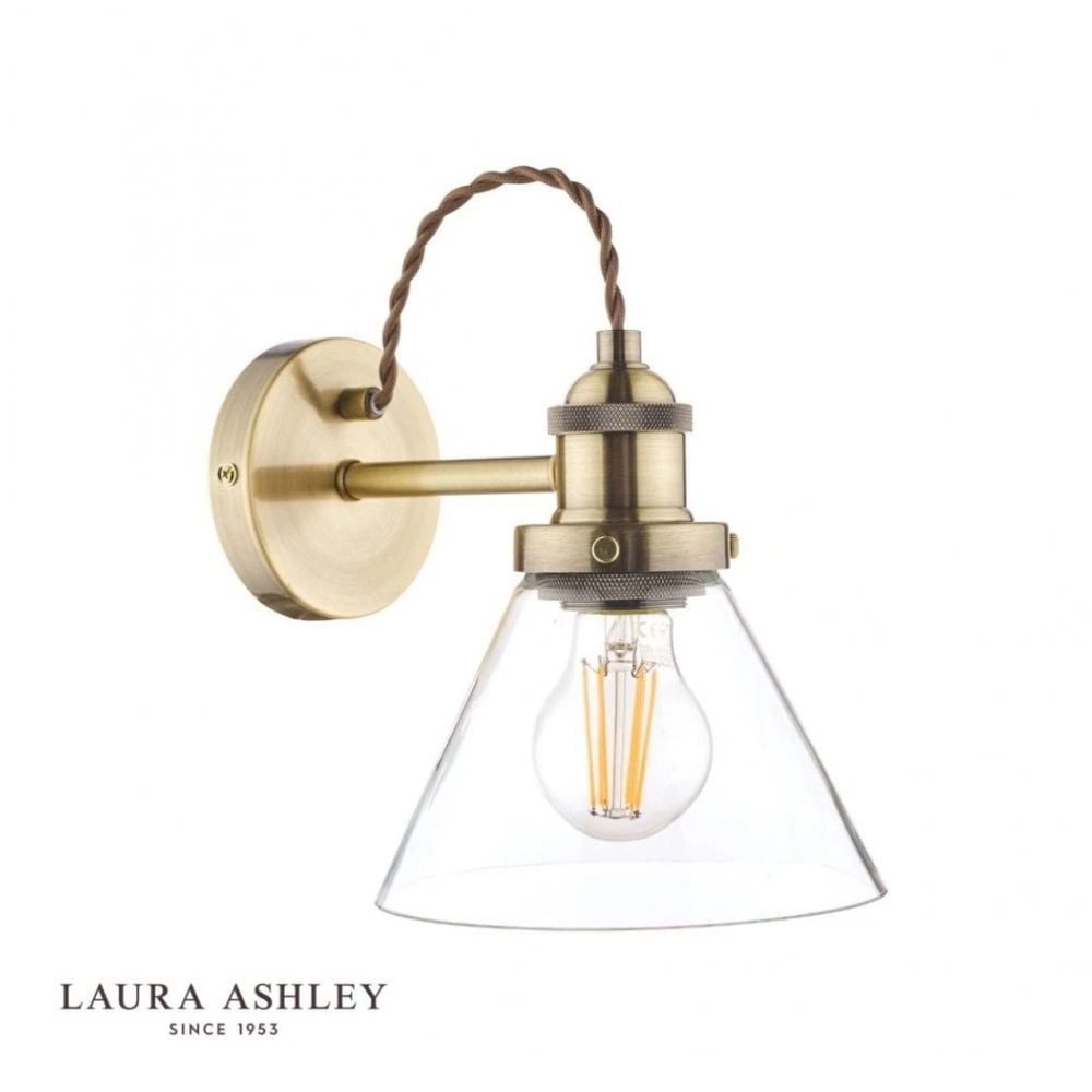 Laura Ashley ISAAC Wall Light Antique Brass Glass 2 Laura Ashley ISAAC Wall Light Antique Brass Glass - Image 2