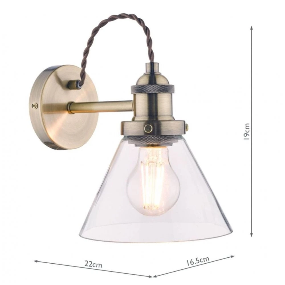 Laura Ashley ISAAC Wall Light Antique Brass Glass 3 Laura Ashley ISAAC Wall Light Antique Brass Glass - Image 3