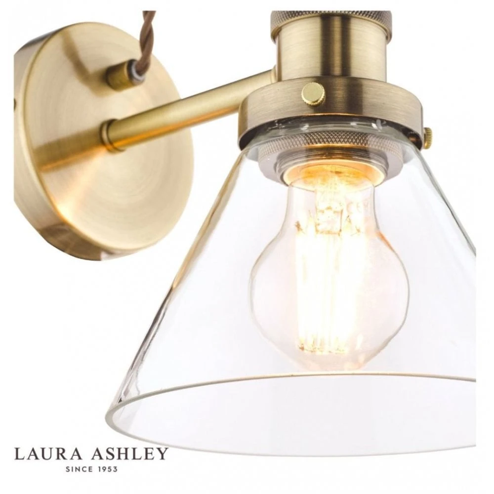 Laura Ashley ISAAC Wall Light Antique Brass Glass 4 Laura Ashley ISAAC Wall Light Antique Brass Glass - Image 4
