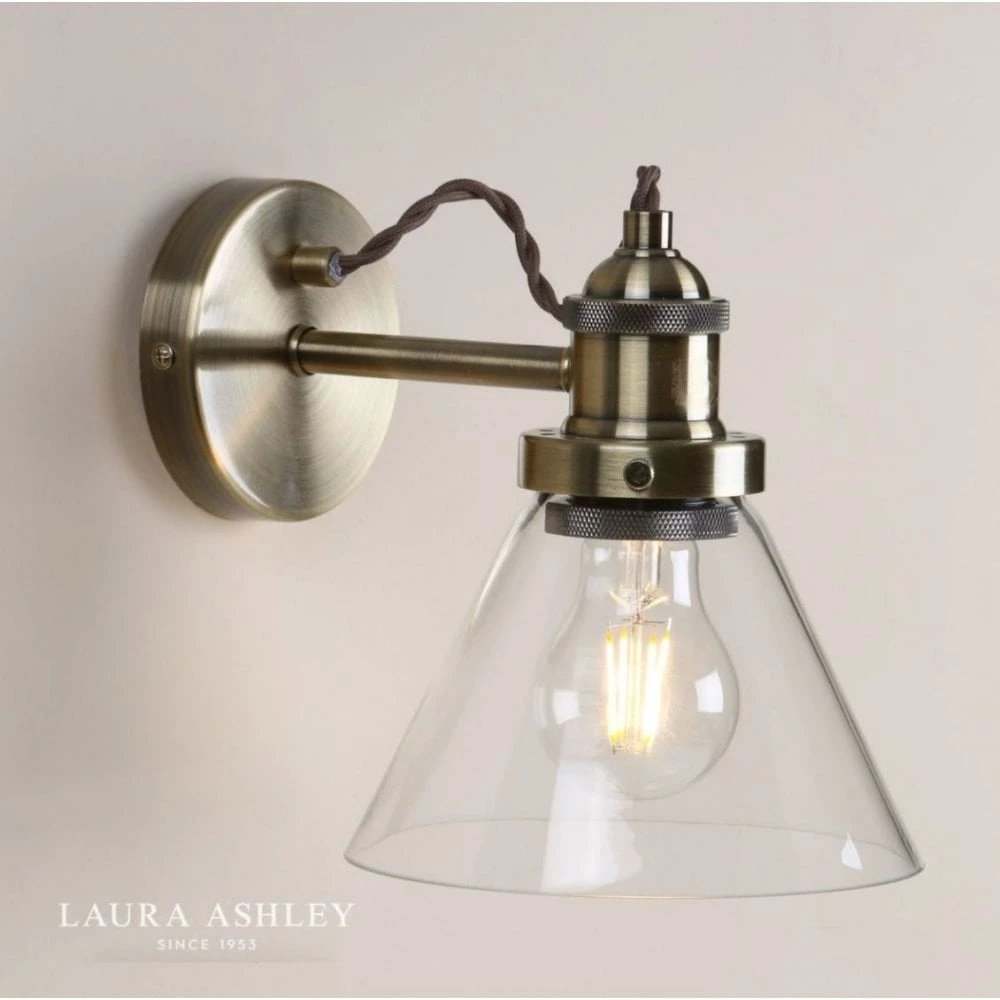 Laura Ashley ISAAC Wall Light Antique Brass Glass 5 Laura Ashley ISAAC Wall Light Antique Brass Glass - Image 5