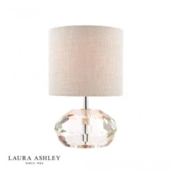 Laura Ashley IVY Faceted Crystal Glass Pumpkin Table Lamp With Shade