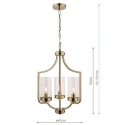 Laura Ashley JOSEPH Antique Brass 3 Light Chandelier -Laura Ashley joseph antique brass 3 light chandelier p20339 41014 image