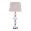 Laura Ashley CROXDEN Table Lamp With White Ribbed Glass & Antique Brass And Ivory Shade