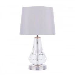 Laura Ashley HUMBY Touch Table Lamp Crystal & Polished Nickel With Shade