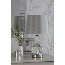 Laura Ashley HUMBY Touch Table Lamp Crystal & Polished Nickel With Shade -Laura Ashley laura ashley humby touch table lamp crystal polished nickel with shade p24106 44755 image