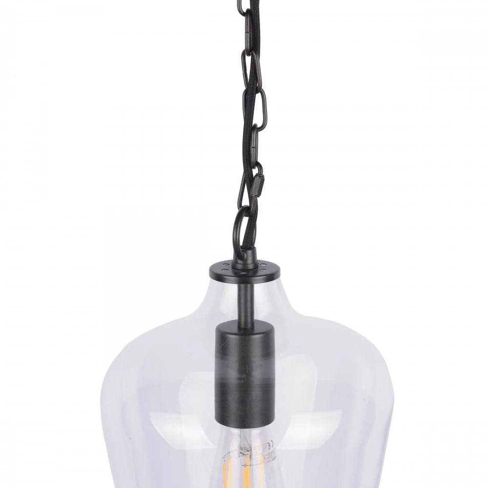 Laura Ashley OCKLEY Bottle Pendant Glass & Matt Black 3 Laura Ashley OCKLEY Bottle Pendant Glass & Matt Black - Image 3