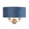 Laura Ashley SORRENTO 2 Light Wall Light Antique Brass & Blue Shade