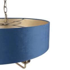 Laura Ashley SORRENTO 6 Light Pendant Antique Brass & Blue Shade -Laura Ashley laura ashley sorrento 6 light pendant antique brass blue shade p24099 44766 image