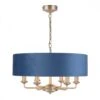 Laura Ashley SORRENTO 6 Light Pendant Antique Brass & Blue Shade