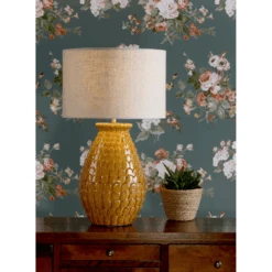 Laura Ashley LIZA Ceramic Table Lamp Orange With Shade -Laura Ashley liza ceramic table lamp orange with shade p21681 40775 image